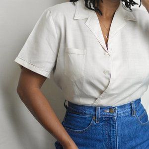 SOLD Vintage Linen Boxy Blouse |14|